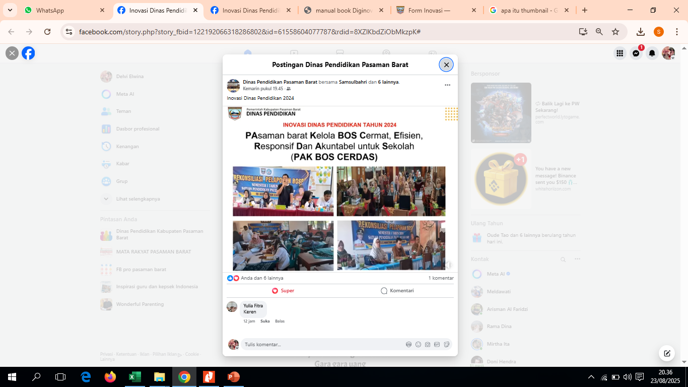 PAsaman barat Kelola BOS Cermat, Efisien, Responsif Dan Akuntabel untuk Sekolah (PAK BOS CERDAS)